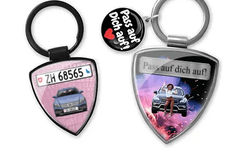 Shield keychain with daughter photo