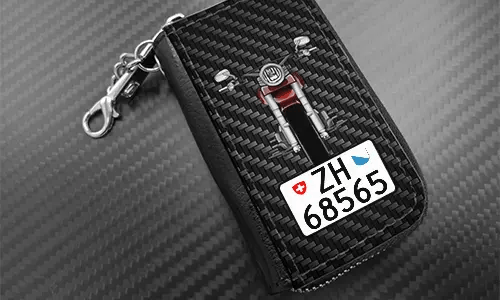 autoschlüssel cover mit Carbon Hintergrund und Motorradsilouette autoschlüssel cover