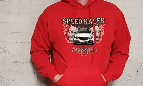 auto pullover Rot mit Speed Racer auto hoodie