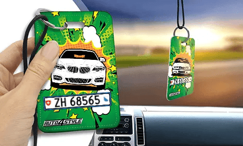 Innenspiegel anhänger mit Auto Weiß in der Hand anhänger für rückspiegel auto