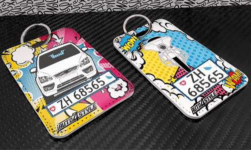 Innenspiegel anhänger mit Autosilhoette und Motorradsilhoette coole rückspiegelanhänger