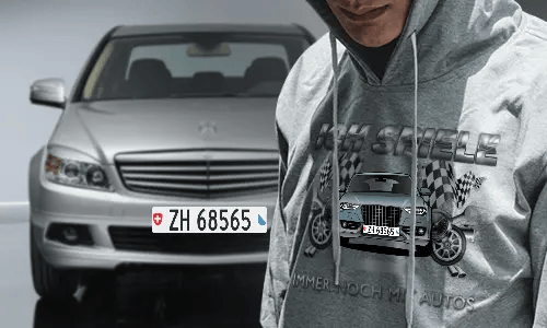 tuning pullover Grau mit dem Wagen auf dem Hintergrund turbo hoodie