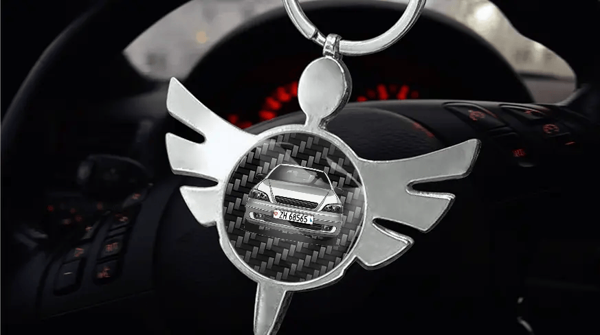 Angel Keychain Round Auto