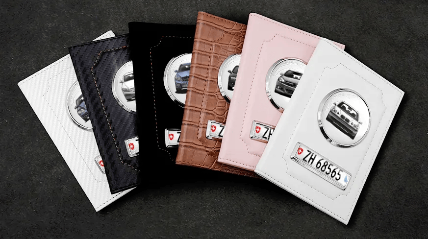 Car Documents Holder White Carbon