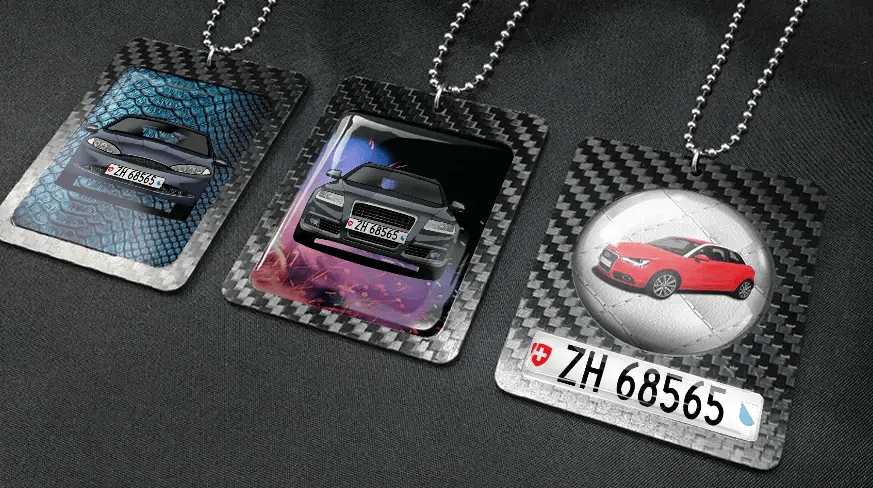 Rektangulär spegelkedja – Kolfiber