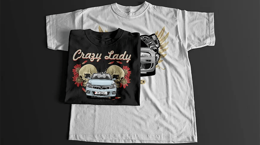 CONCEPTION DE T-SHIRT POUR VOITURE