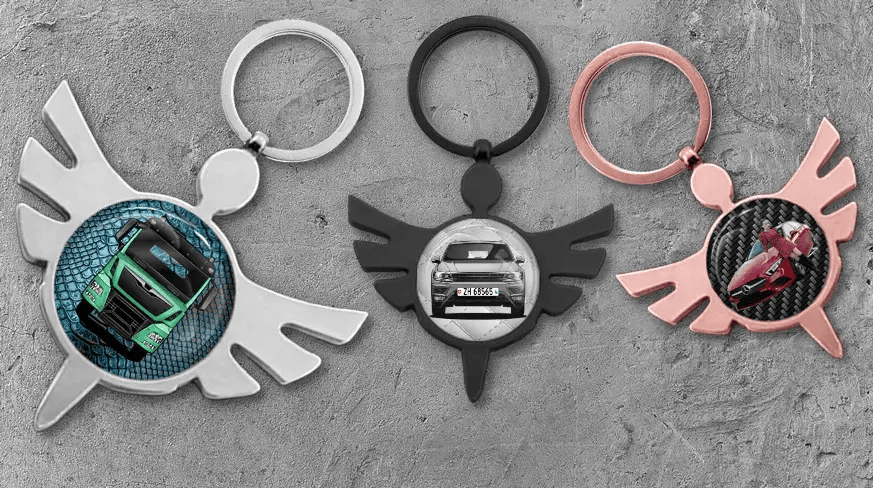 Nyckelring Angel Rund Bil